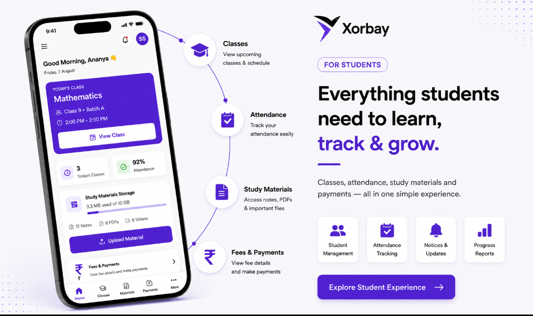 Xorbay student dashboard preview